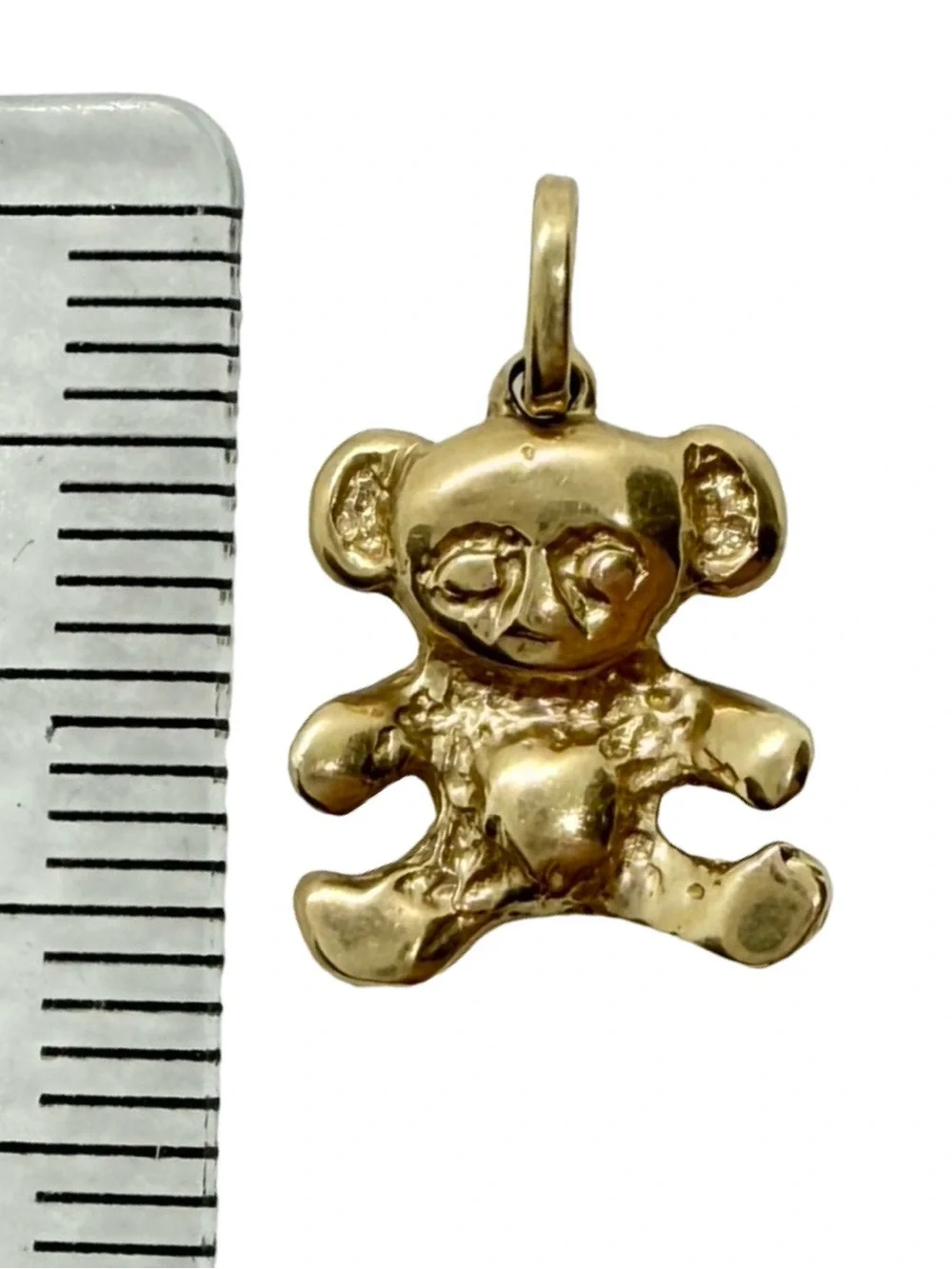 Gold Teddy Bear Pendant for Kids - Cute Charm Necklace